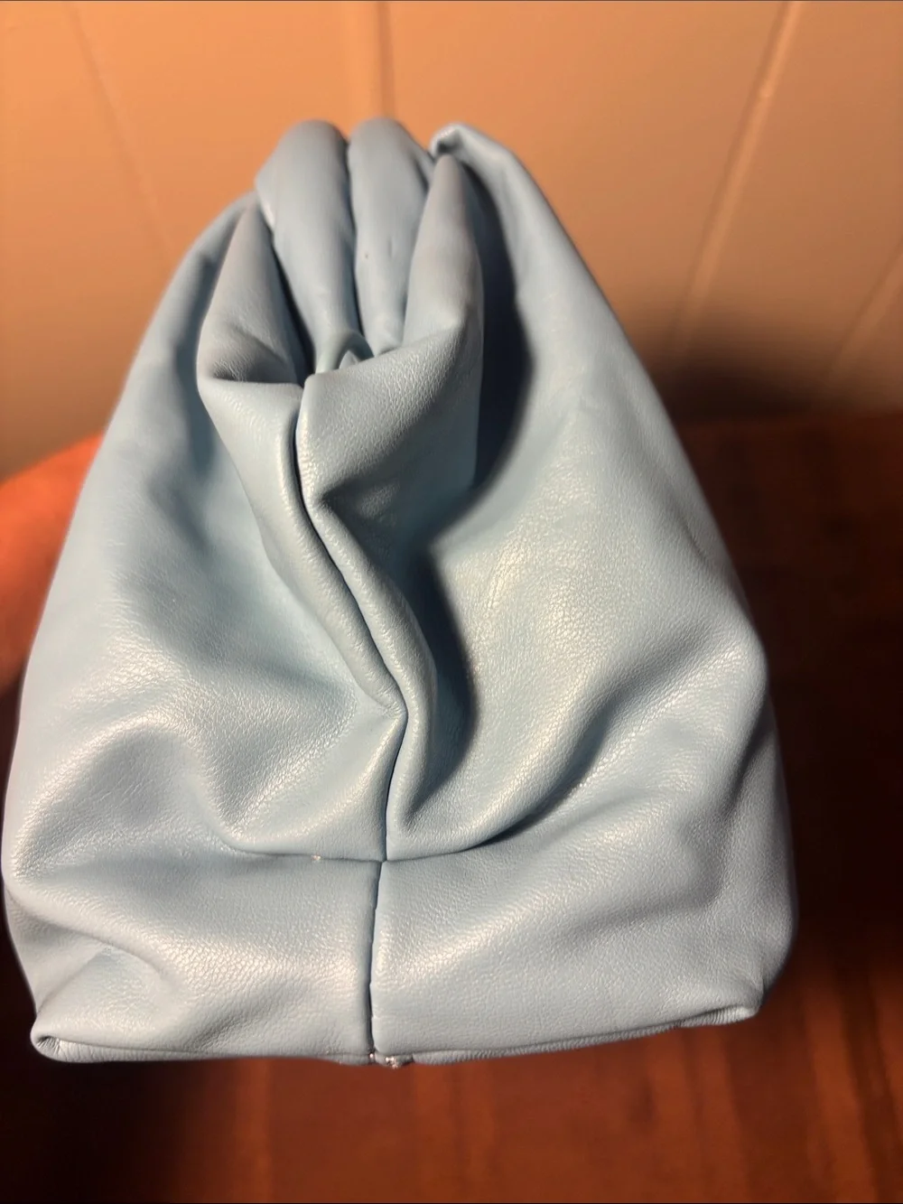 NWT Badgley Mischka Slouchy Cloud Clutch Bag with Chain Strap - Light Blue